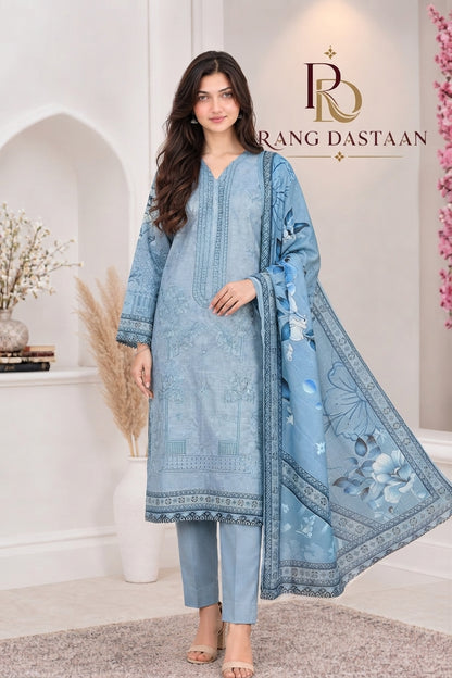 3 PIECE - EMBROIDERED LIGHT KHADDAR SUIT