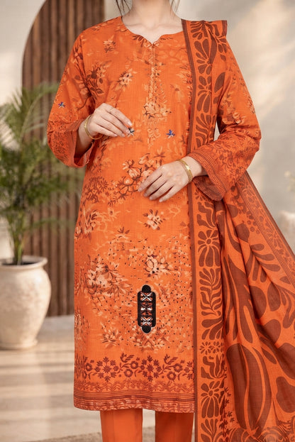 3 PIECE - EMBROIDERED DHANAK SUIT