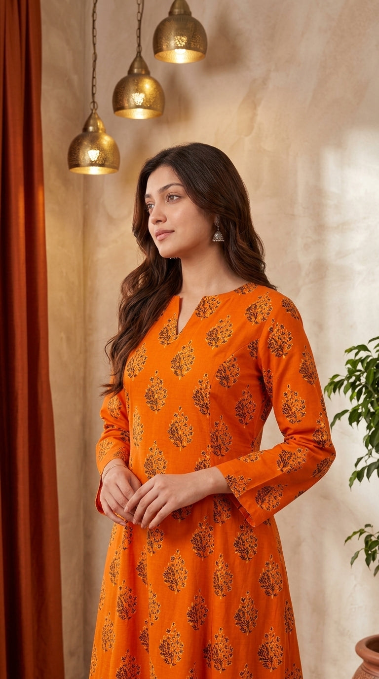 Rust Aura — Printed Khaddar 2-Piece Suit