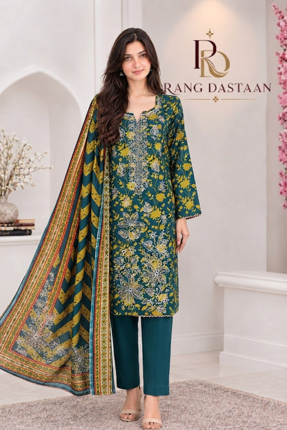 3 PIECE - EMBROIDERED LIGHT KHADDAR SUIT