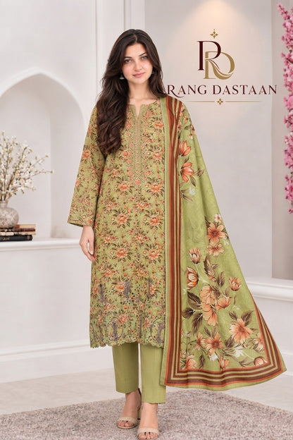 3 PIECE - EMBROIDERED LIGHT KHADDAR SUIT