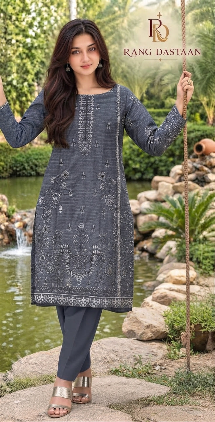 CRYSTAL DHANAK HEAVY EMBROIDERED 3PC SUIT