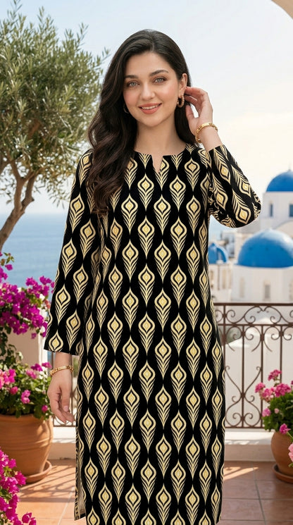Midnight Black — Printed Lawn 2-Piece Unstitched Suit