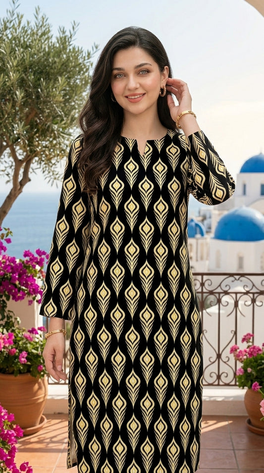 Midnight Black — Printed Lawn 2-Piece Unstitched Suit