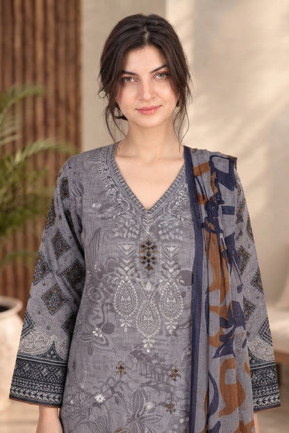 3 PIECE - EMBROIDERED DHANAK SUIT