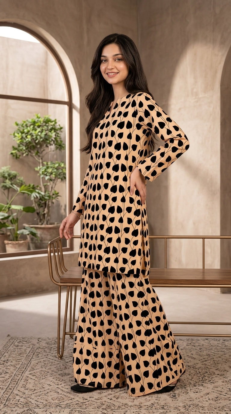 Midnight Hearts — Printed Khaddar 2-Piece Unstitched Suit