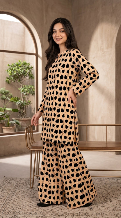 Midnight Hearts — Printed Khaddar 2-Piece Unstitched Suit