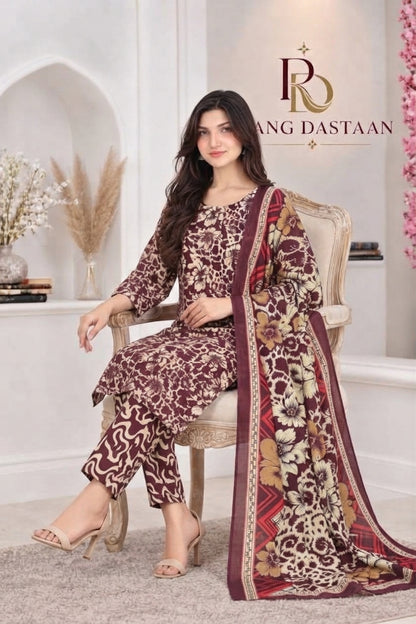3 PIECE - EMBROIDERED LIGHT KHADDAR SUIT