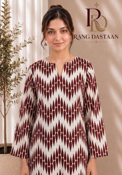 Maroon Rhythm — Printed Lawn 2-Piece Suit