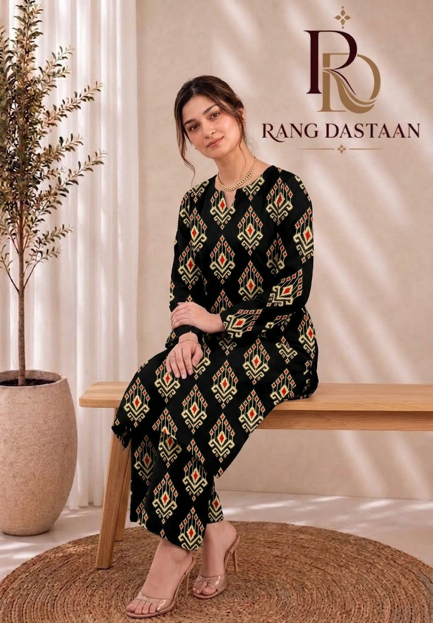 Black Heritage — Printed Khaddar 2-Piece Unstitched Suit