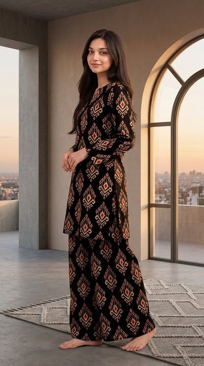 Black Heritage — Printed Khaddar 2-Piece Unstitched Suit