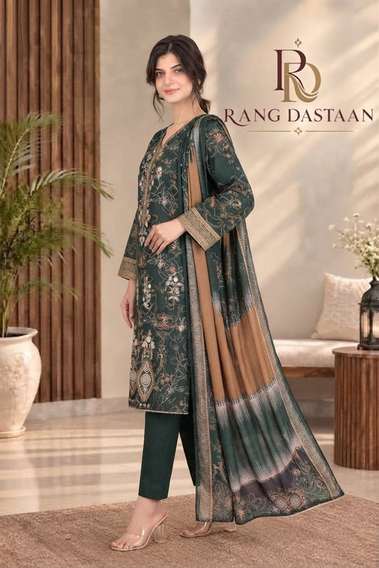 3 PIECE - EMBROIDERED DHANAK SUIT