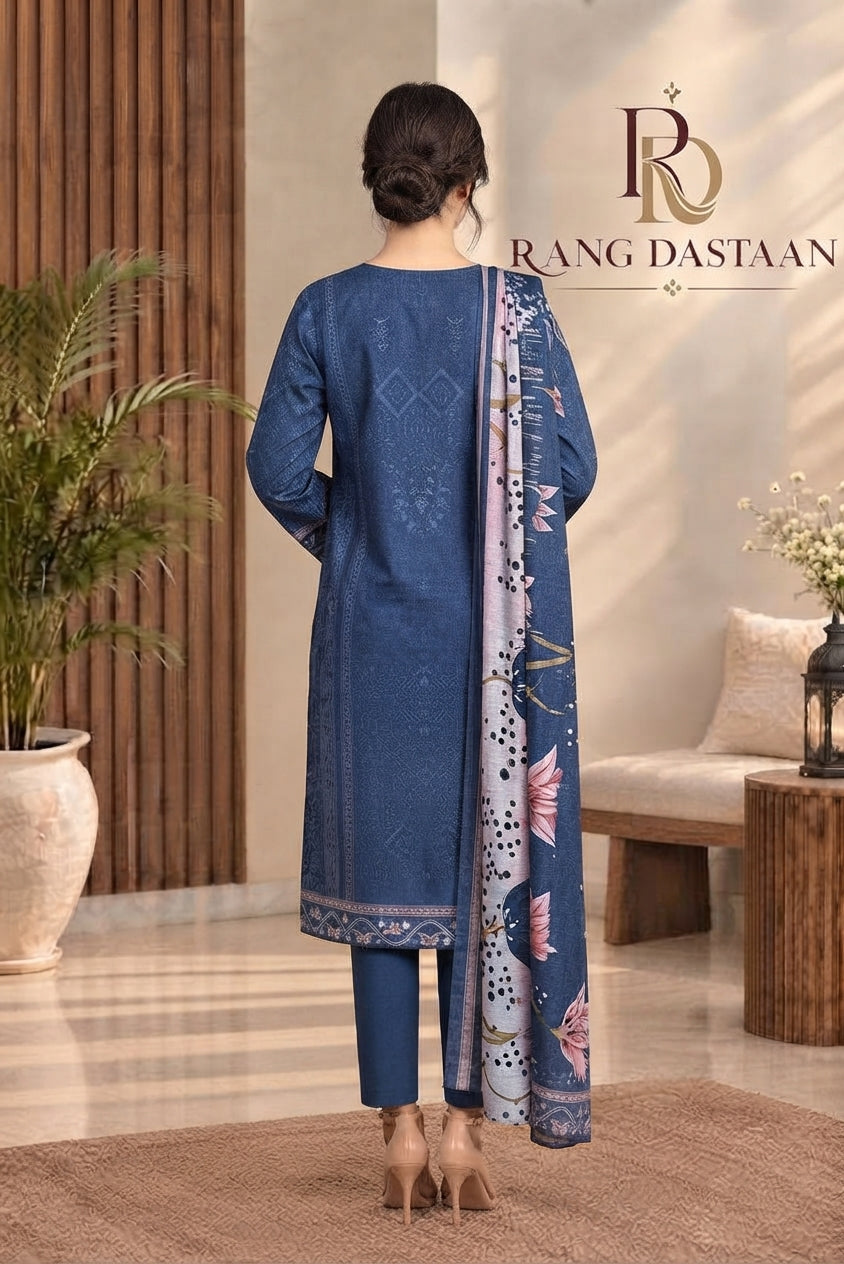 3 PIECE - EMBROIDERED DHANAK SUIT