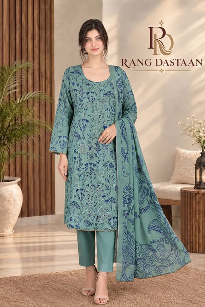 3 PIECE - EMBROIDERED DHANAK SUIT