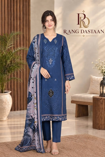 3 PIECE - EMBROIDERED DHANAK SUIT