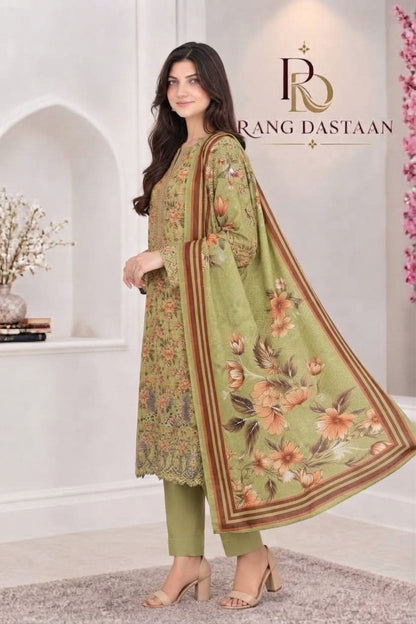 3 PIECE - EMBROIDERED LIGHT KHADDAR SUIT