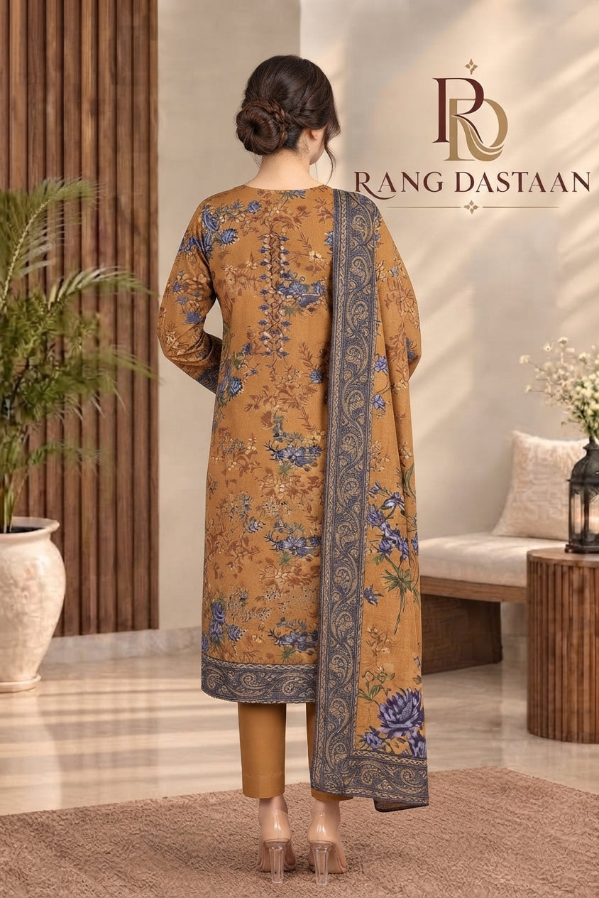 3 PIECE - EMBROIDERED DHANAK SUIT