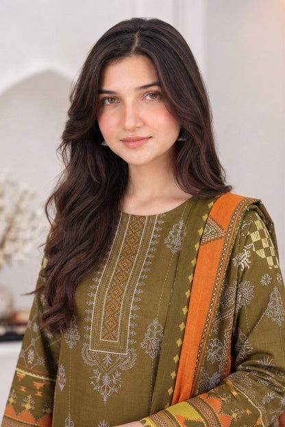 3 PIECE - EMBROIDERED LIGHT KHADDAR SUIT