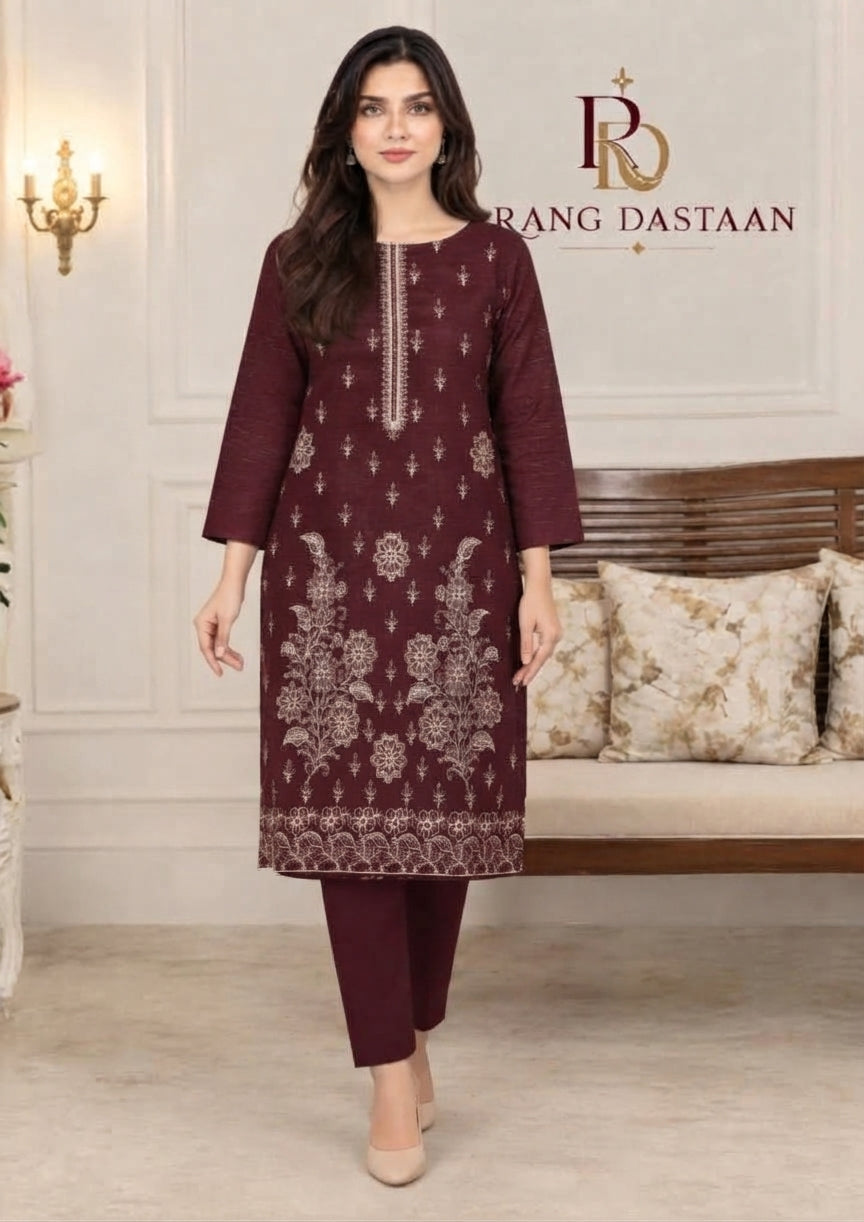 CRYSTAL DHANAK HEAVY EMBROIDERED 3PC SUIT