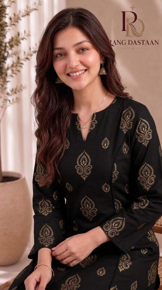 Midnight Bloom — Printed Khaddar 2-Piece Unstitched Suit