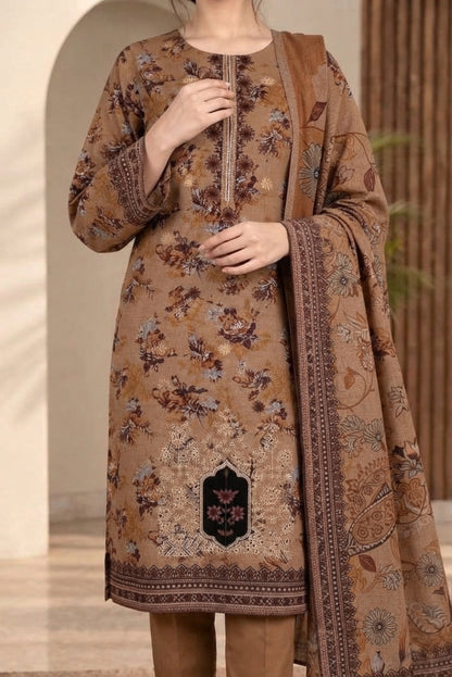 3 PIECE - EMBROIDERED DHANAK SUIT