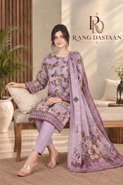 3 PIECE - EMBROIDERED DHANAK SUIT