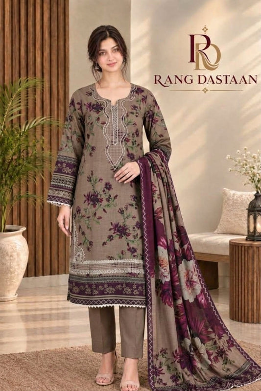 3 PIECE - EMBROIDERED DHANAK SUIT