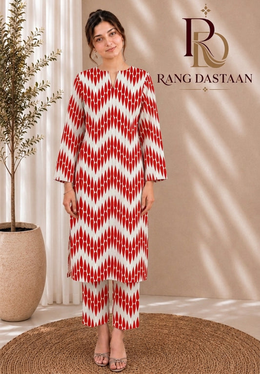 Ruby Ripple — Printed Lawn 2-Piece Suit