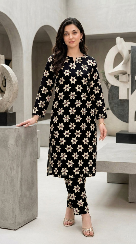 Midnight Bloom — Printed Lawn 2-Piece Suit