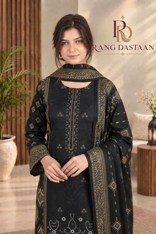 3 PIECE - EMBROIDERED DHANAK SUIT
