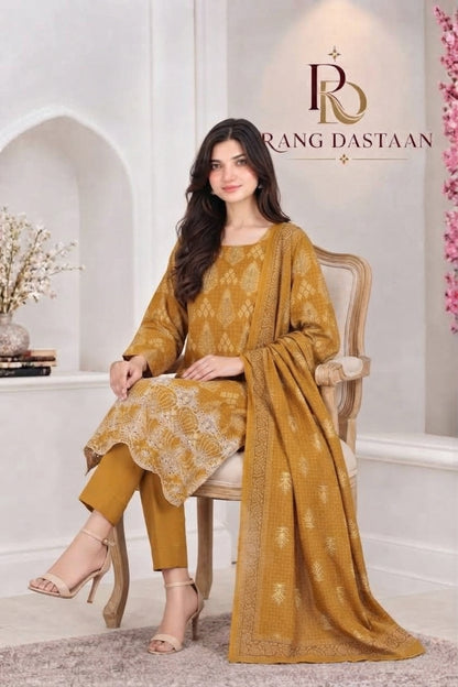 3 PIECE - EMBROIDERED LIGHT KHADDAR SUIT