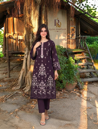 CRYSTAL DHANAK HEAVY EMBROIDERED 3PC SUIT