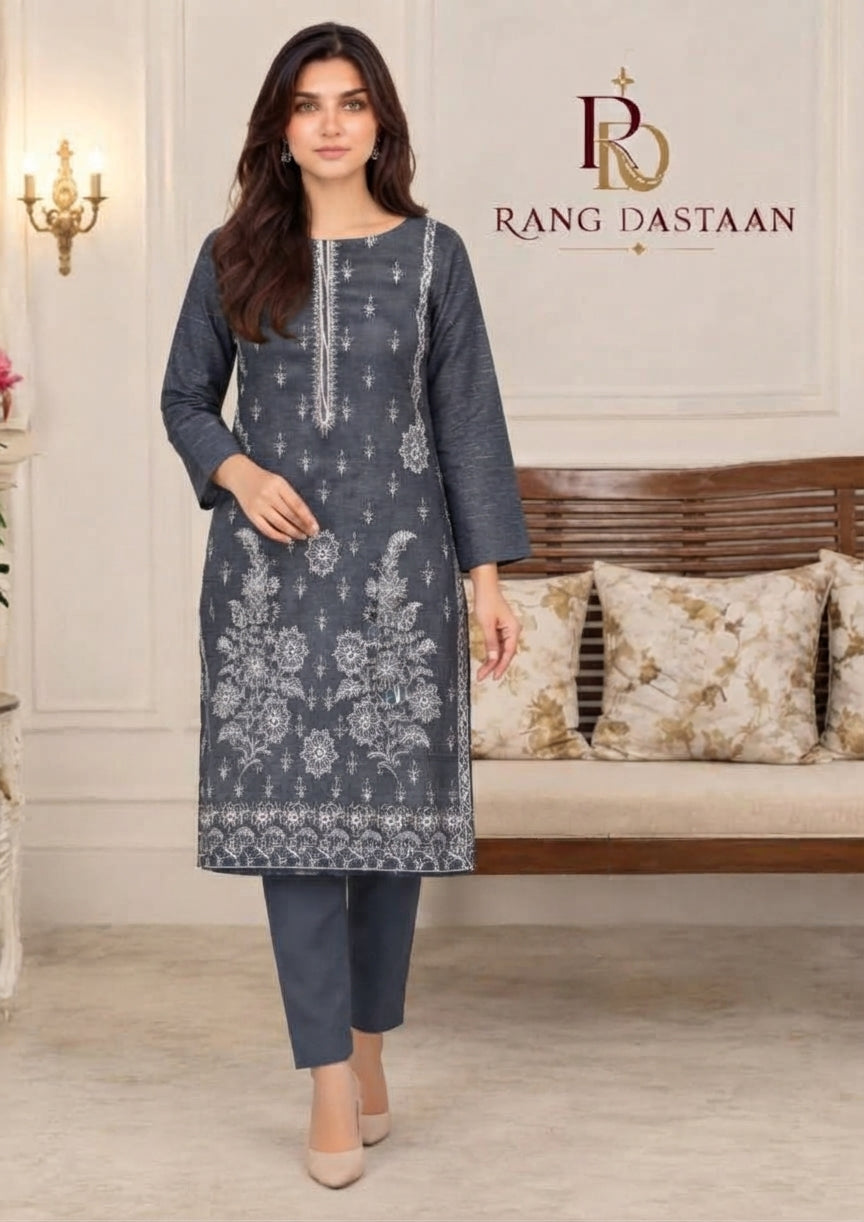 CRYSTAL DHANAK HEAVY EMBROIDERED 3PC SUIT