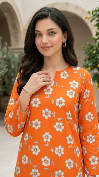 Sunset Blossom — Printed Lawn 2-Piece Suit