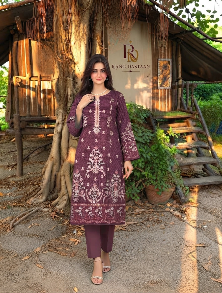 CRYSTAL DHANAK HEAVY EMBROIDERED 3PC SUIT