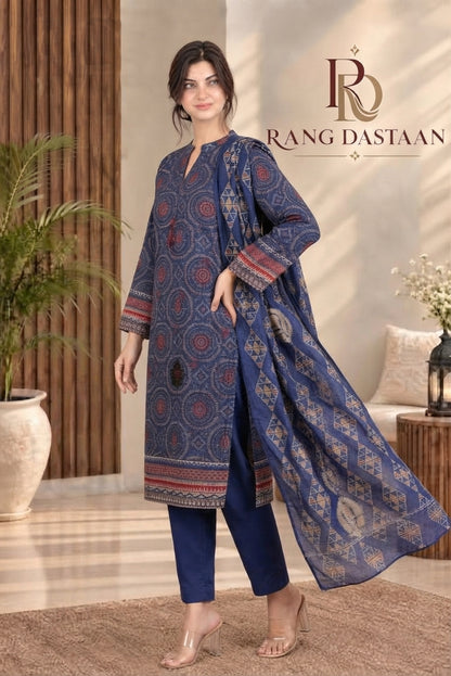3 PIECE - EMBROIDERED DHANAK SUIT