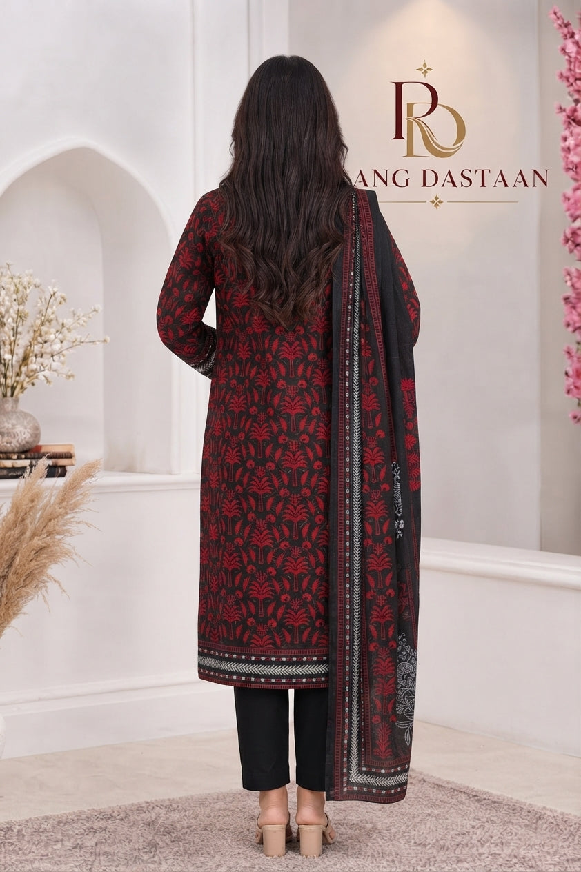 3 PIECE - EMBROIDERED LIGHT KHADDAR SUIT