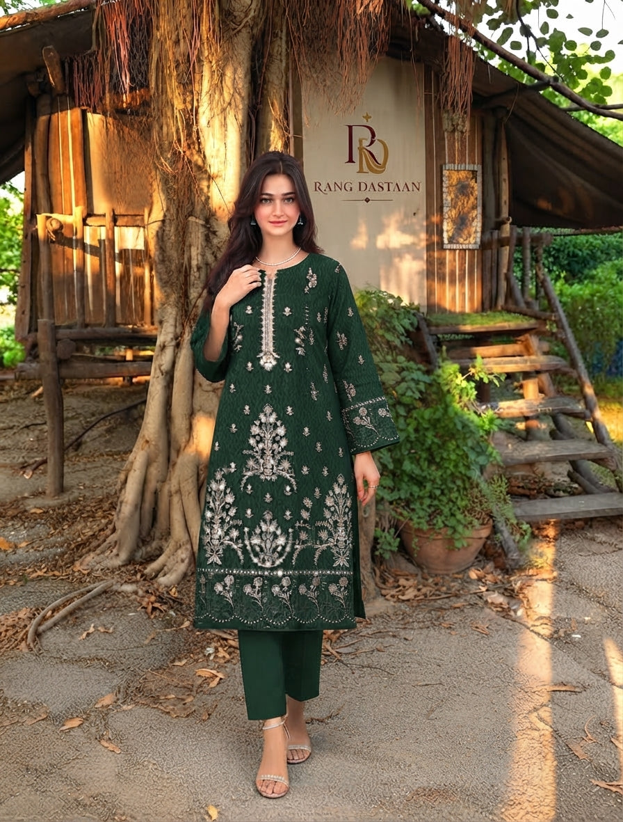 CRYSTAL DHANAK HEAVY EMBROIDERED 3PC SUIT
