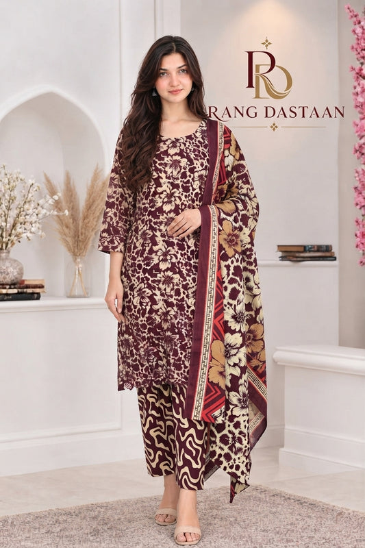 3 PIECE - EMBROIDERED LIGHT KHADDAR SUIT