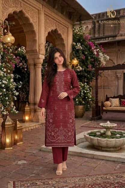 CRYSTAL DHANAK HEAVY EMBROIDERED 3PC SUIT