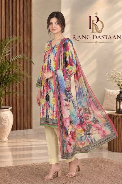 3 PIECE - EMBROIDERED DHANAK SUIT