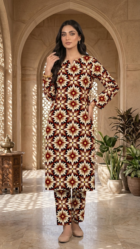 Crimson Heritage — Printed Lawn 2-Piece Unstitched Suit