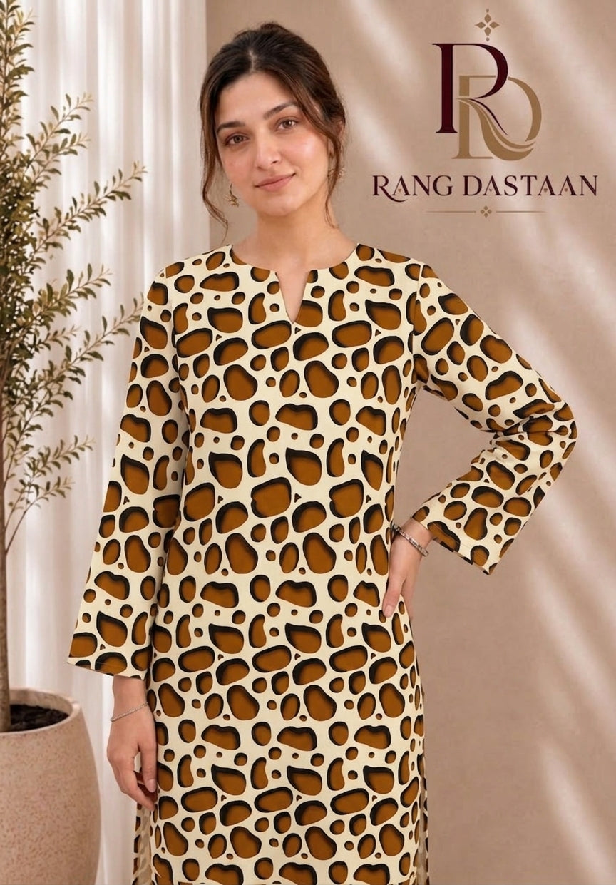 Caramel Safari — Printed Lawn 2-Piece Suit