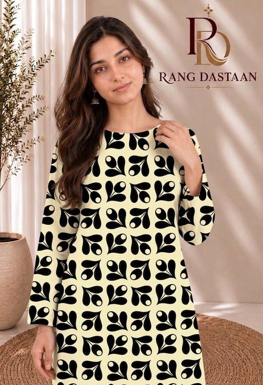 Ivory Noir Leaf — Printed Lawn 2-Piece Suit