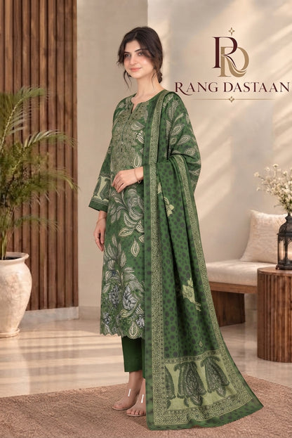 3 PIECE - EMBROIDERED DHANAK SUIT