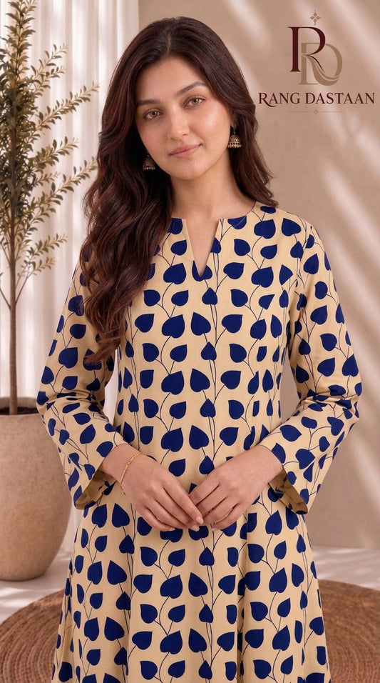 Royal Navy Hearts — Printed Khaddar 2-Piece Unstitched Suit