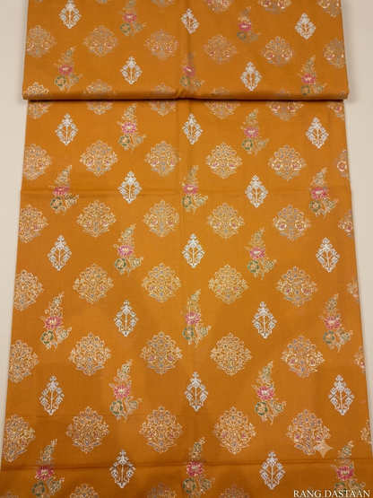 Burnt Orange Bloom - Printed Lawn 2-Piece Unstitched Suit