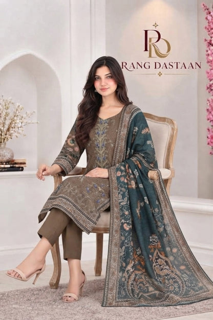 3 PIECE - EMBROIDERED LIGHT KHADDAR SUIT