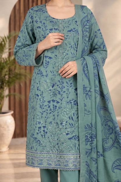 3 PIECE - EMBROIDERED DHANAK SUIT