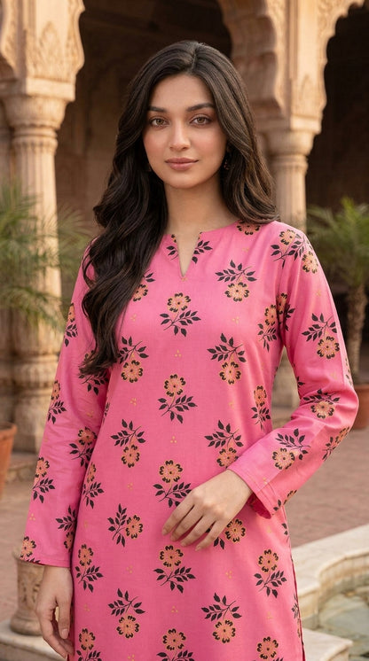 Rose Bloom — Printed Khaddar 2-Piece Suit